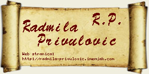 Radmila Privulović vizit kartica